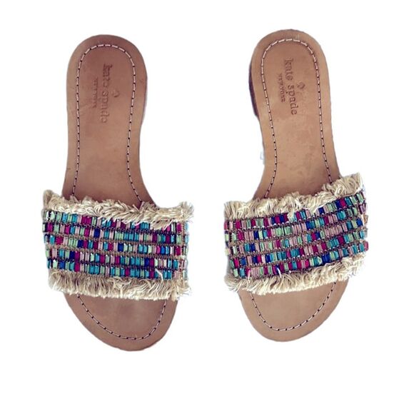 Kate Spade New York Solaina multi colored rhinestone jeweled slide sandal 7.5 - Picture 1 of 8